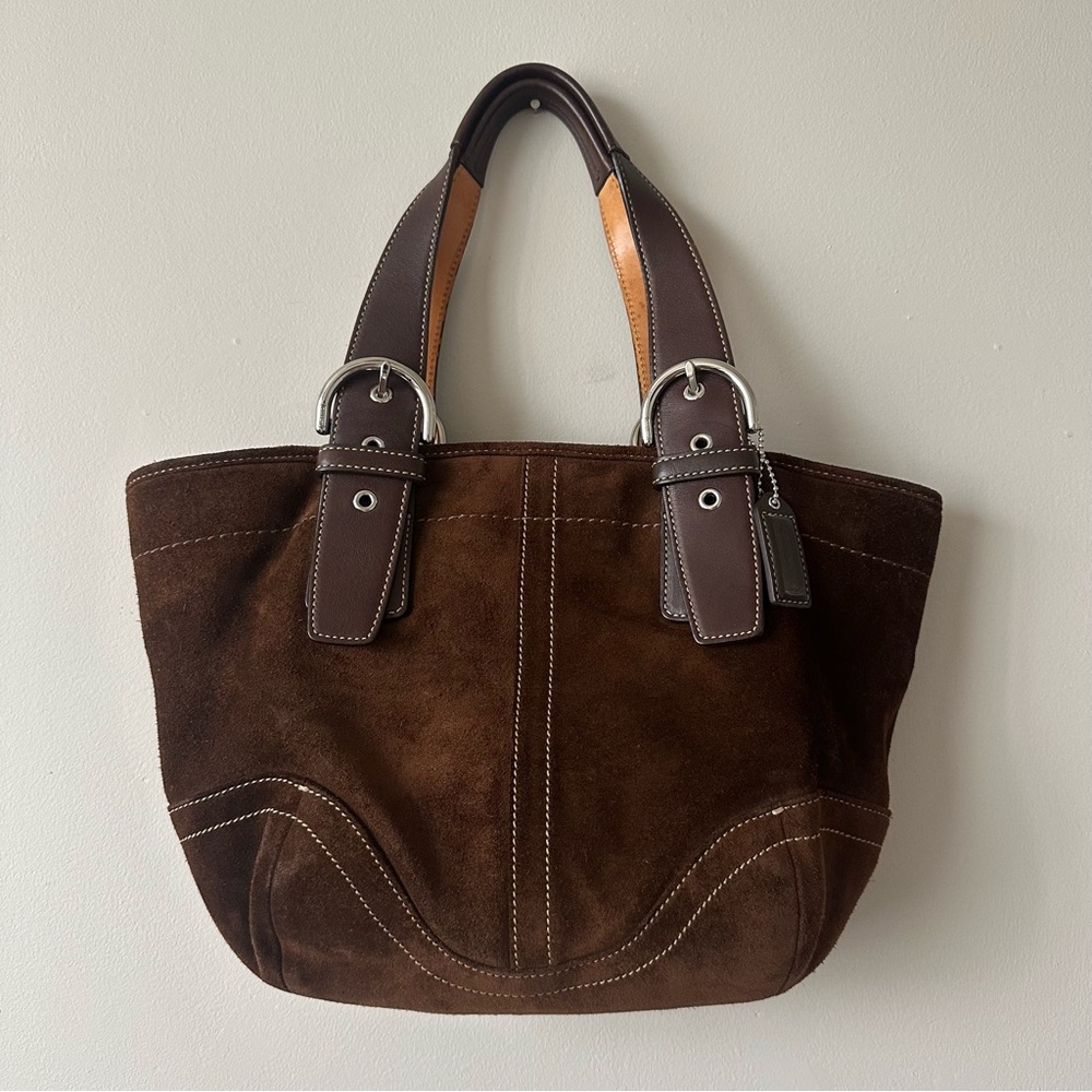 Vintage Y2K Soho Suede Shoulder Coach Bag 2005